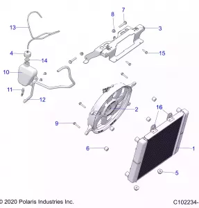 ENGINE, Охлаждение SYSTEM, RADIATOR, FAN & OVERFLOW BOTTLE - A21SDE57A4/B4 (C102234-1)