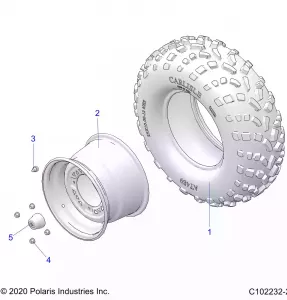 WHEELS, REAR TIRE - A21SDE57A4/B4 (C102232-2)