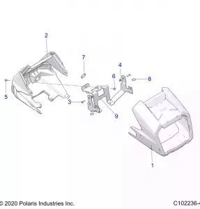 BODY, HEADLIGHT POD - A21SJE57AX/BX (C102236-4)