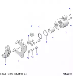 BRAKES, FRONT CALIPER - A21SJE57AX/BX (C102231-4)