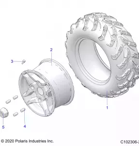 WHEELS, REAR TIRE - A21SJE57AX/BX (C102306-2)