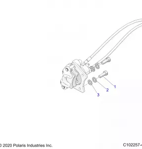 BRAKES, BRAKE CALIPER, REAR, MOUNTING - A21SJS57CX (C102257-4)