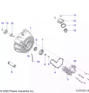 ENGINE, Охлаждение SYSTEM and WATER PUMP - A21SXD95A9/CA9 (C101431-26)