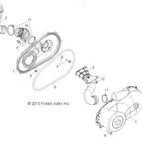 DRIVE TRAIN, CLUTCH COVER and DUCTING - R11XY76FX (49RGRCLUTCHCVR11RZRS)