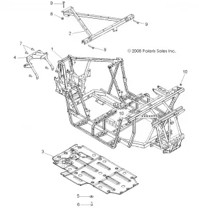 CHASSIS, MAIN Рама and SKID PLATE - R11VM76FX (49RGRРама09RZR)