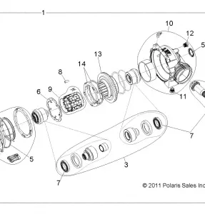 DRIVE TRAIN, FRONT GEARCASE INTERNALS 1332842 - R11VM76FX (49RGRTRANSINTL1332842)