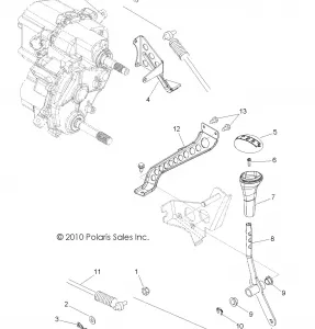 DRIVE TRAIN, GEAR SELECTOR - R11VM76FX (49ATVGEARSELECT11RZRS)