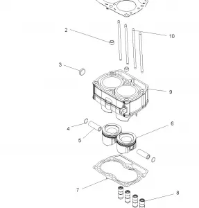 ENGINE, PISTON and CYLINDER - R11VM76FX (49ATVCYLINDER08VISTA)