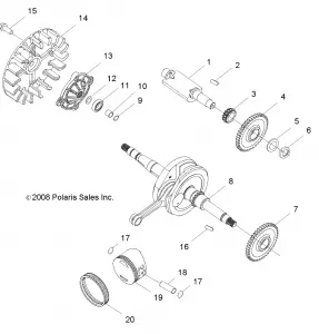 ENGINE, CRANKSHAFT and PISTON - R12VA17AA/AC (49RGRPISTON09RZR170)