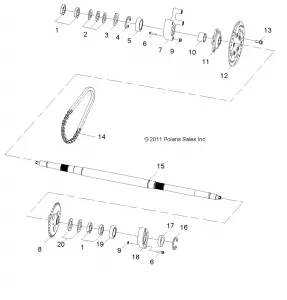 WHEELS, REAR AXLE - R12VA17AA/AC (49RGRAXLE12RZR170)