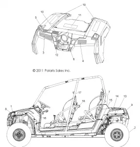 BODY, Наклейки - R12XE76AD/7EAB/EAO (49RGRDECAL12RZR4)