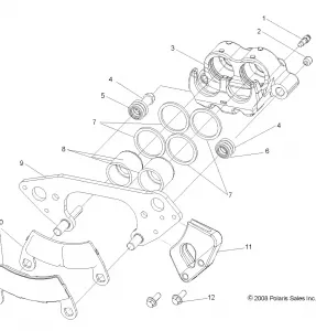 BRAKES, FRONT CALIPER - R12XE76AD/7EAB/EAO (49RGRCALIPER095004X4)