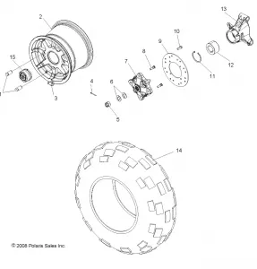 WHEELS, REAR - R12XE76AD/7EAB/EAO (49ATVWHEELREAR09RZRS)