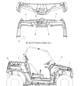 BODY, Наклейки - R12VH57FX (49RGRDECAL12RZR570I)