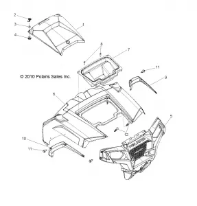 BODY, HOOD and FRONT BODY WORK - R12VH57FX (49RGRHOOD11RZR)