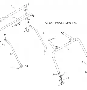 CHASSIS, CAB Рама and SIDE BARS - R12VH57FX (49RGRCAB12RZR570)