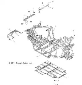 CHASSIS, MAIN Рама and SKID PLATE - R12VH57FX (49RGRРама12RZR570)