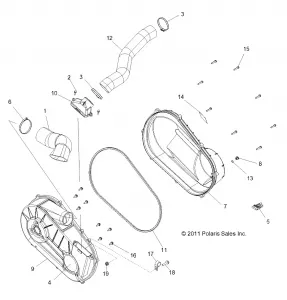 DRIVE TRAIN, CLUTCH COVER and DUCTING - R12VH57FX (49RGRCLUTCHCVR12RZR570)