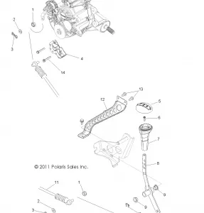 DRIVE TRAIN, GEAR SELECTOR - R12VH57FX (49ATVGEARSELECT12RZR570I)