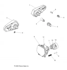 ELECTRICAL, HEADLIGHTS, TAILLIGHTS and BULBS - R12VH57FX (49RGRTAILLAMPS12RZR570I)