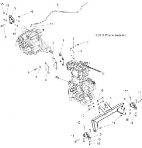 ENGINE, ENGINE and Вариатор MOUNTING - R12VH57FX (49RGRENGINEMTG12RZR570I)