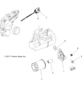 ENGINE, OIL FILTER and DIPSTICK - R12VH57FX (49RGROILFILTER12RZR570)