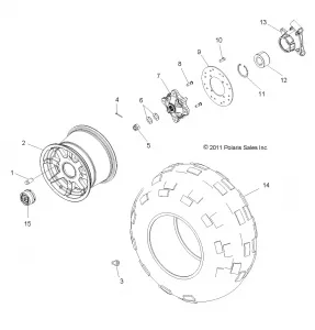 WHEELS, REAR - R12VH57FX (49RGRWHEELRR12RZR570I)