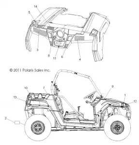 BODY, Наклейки - R12VH57AD (49RGRDECAL12RZR600)