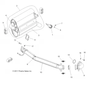 ENGINE, Выхлопная система SYSTEM - R12VH57AD (49RGRВыхлопная система12RZR570)