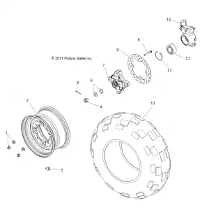 WHEELS, FRONT - R12VH57AD (49RGRWHEELFRT12RZR570)