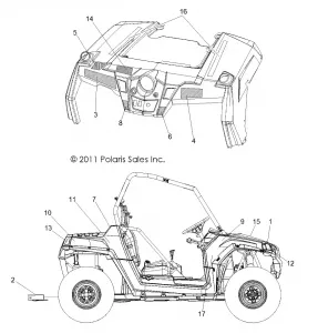 BODY, Наклейки - R12VE76AB/AD/AE/AJ/AO (49RGRDECAL12RZRS)