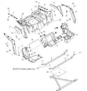 BODY, REAR RACK and FENDERS - R12VE76AB/AD/AE/AJ/AO (49RGRRACKMTG11RZRS)