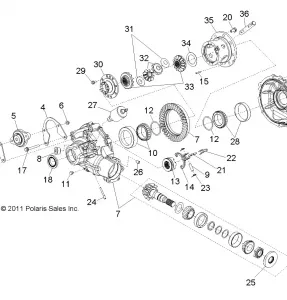 DRIVE TRAIN, GEARCASE, DIFFERENTIAL, INTERNAL COMPONENTS - R12VE76FX/FI (49RGRGEARCASERR12RZRI)