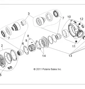 DRIVE TRAIN, FRONT GEARCASE INTERNALS - R12JT87AB/AD/AS/AW/9EAW (49RGRGEARCASE1332923)