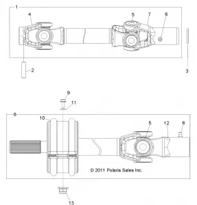 DRIVE TRAIN, FRONT PROP SHAFT - R12JT87AB/AD/AS/AW/9EAW (49RGRSHAFTPROP12RZRXP900)