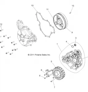 ENGINE, STATOR and COVER - R12JT87AB/AD/AS/AW/9EAW (49RGRMAGNETOCVR12RZRXP900)