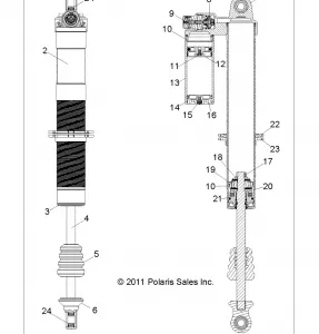 SUSPENSION, FRONT SHOCK (7043795) - R12JT87AB/AD/AS/AW/9EAW (49RGRSHOCKFRT7043795)