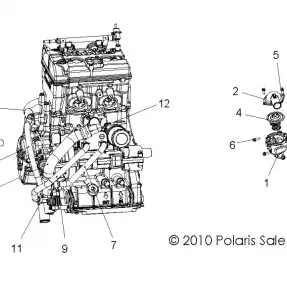 ENGINE, Охлаждение, THERMOSTAT and BYPASS - R12JT9EFX (49RGRTHERMO11RZR875)