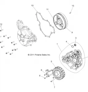 ENGINE, STATOR and COVER - R13XT9EAL (49RGRMAGNETOCVR12RZRXP900)