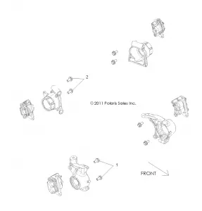 BRAKES, CALIPER MOUNTING - R13VH57FX (49ATVCALIPERMTG12RZR570)