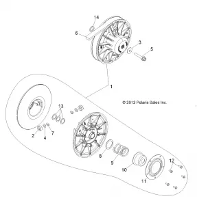 DRIVE TRAIN, SECONDARY CLUTCH - R13VH57FX (49RGRCLUTCHDVN13RZR570I)