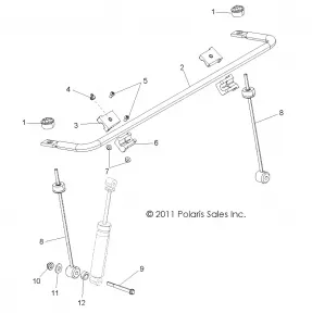 SUSPENSION, STABILIZER BAR, FRONT - R13VH57FX (49RGRSTABILIZERFRT12RZR570)