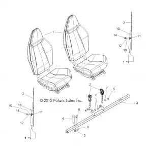 BODY, Сидение MOUNTING and BELTS - R13VH57AD/6EAK (49RGRСидениеMTG13RZR600)