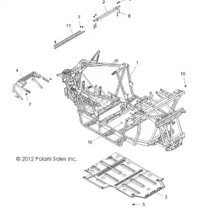 CHASSIS, MAIN Рама and SKID PLATE - R13VH57AD/6EAK (49RGRРама13RZR570)