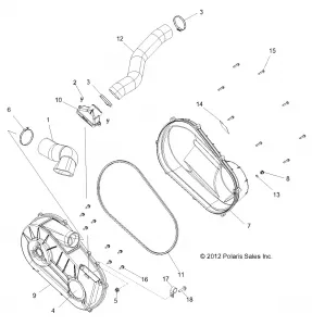 DRIVE TRAIN, CLUTCH COVER and DUCTING - R13VH57AD/6EAK (49RGRCLUTCHCVR13RZR570)