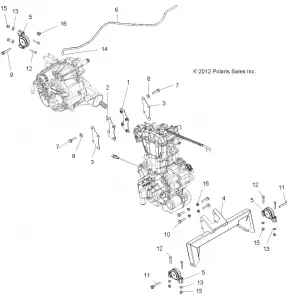 ENGINE, ENGINE and Вариатор MOUNTING - R13VH57AD/6EAK (49RGRENGINEMTG13RZR570)