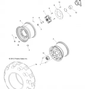 WHEELS, REAR - R13VH57AD/6EAK (49RGRWHEELRR13RZR570)