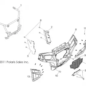 BODY, FRONT BUMPER - R13XT87AA/9EAK (49RGRBUMPER12RZRXP900)