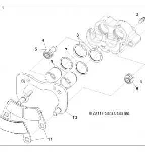 BRAKES, REAR CALIPER - R13XT87AA/9EAK (49RGRCALIPERRR12RZRXP4)