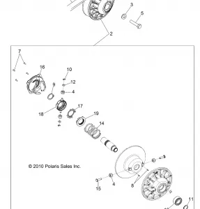 DRIVE TRAIN, SECONDARY CLUTCH - R13XT87AA/9EAK (49RGRCLUTCHDVN11RZR875)